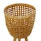 Brown Bamboo Bohemian Planter, Set of 3" 26", 23", 20"